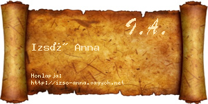 Izsó Anna névjegykártya