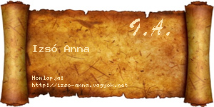 Izsó Anna névjegykártya